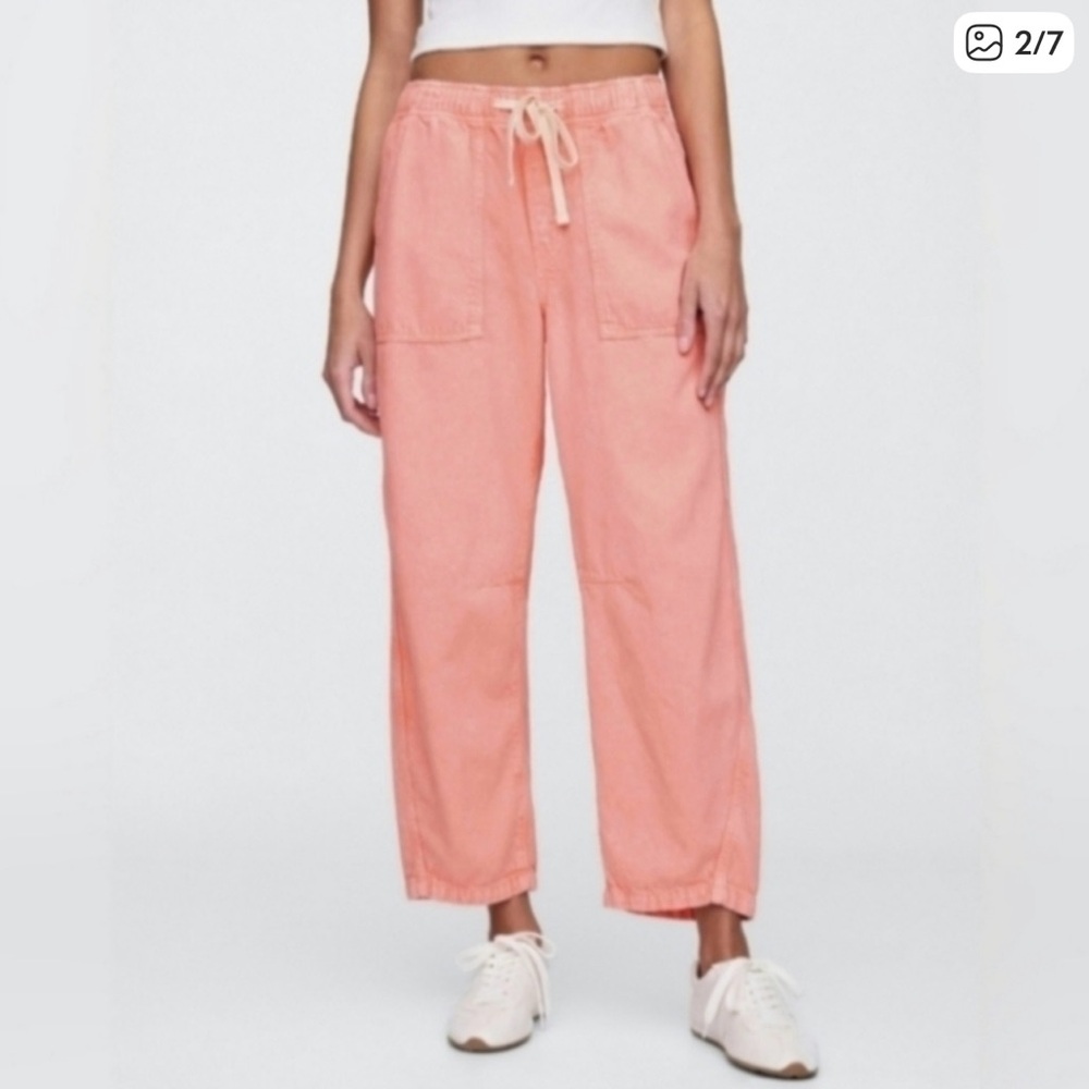 GAP Coral Drawstring Wide-Leg Barrel Pants
